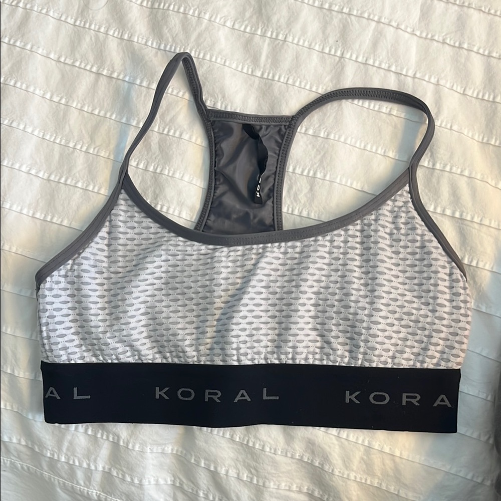 Koral Gray and Black Sports Bra